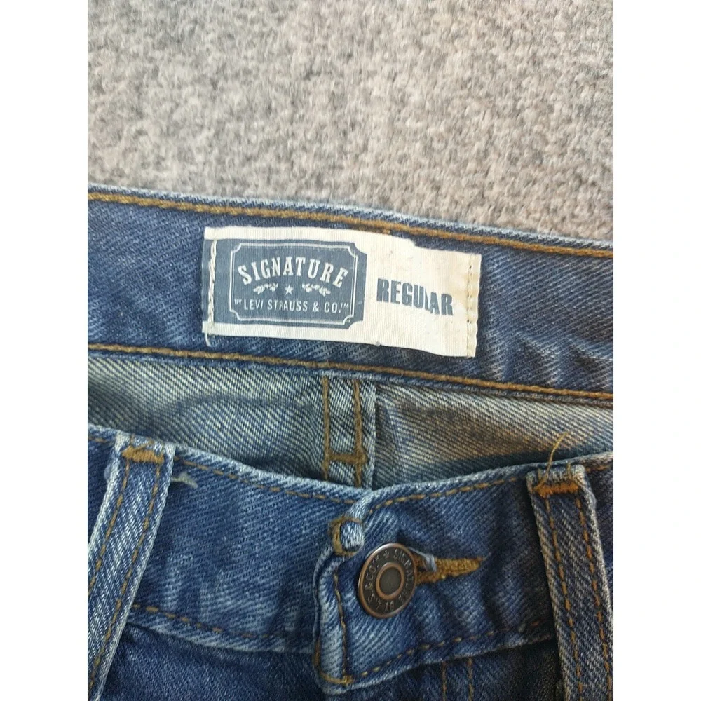 Signature by Levi Strauss & Co Mens Regular Fit Straight Leg Blue Jeans 32x29
